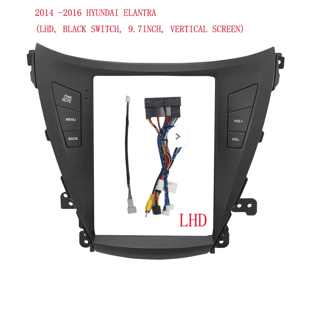 HAOCHEN Car Frame Fascia Adapter Tesla Style Android Radio Dash Fitting Panel Kit For Hyundai Elantra 9.7Inch 2014-2016 sayaragear