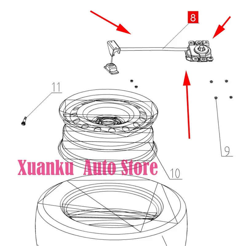 3105110-AP01 S401038-0800 original spare tire lift bracket For Changan CS95 sayaragear
