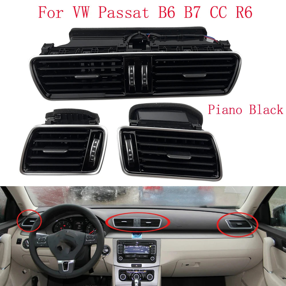 3AD819728AVAL 3AD819701AVAL 3AD819702AVAL Piano Paint Air Conditioning Outlet Assembly Car Air Vents A/C for VW CC Passat B6 B7 sayaragear