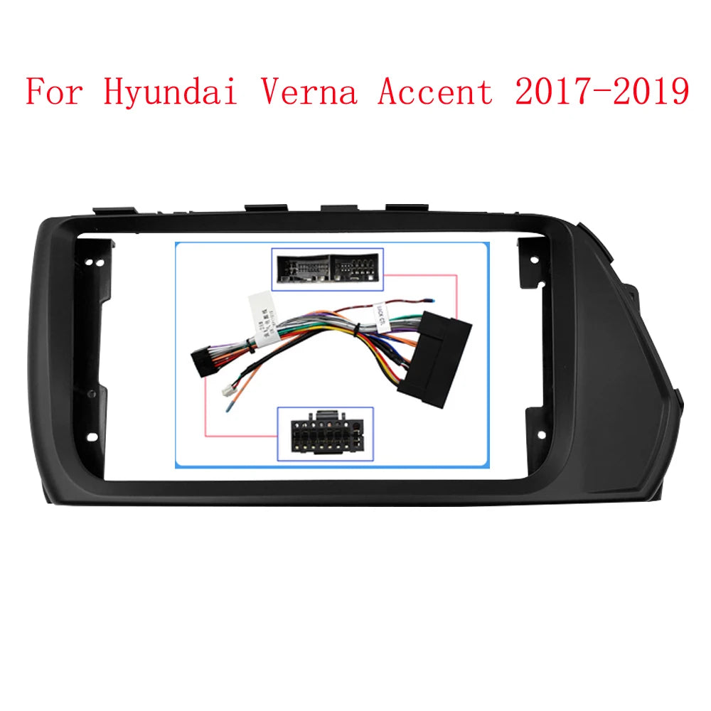 HAOCHEN 2 DIN 9 Inch Car Frame Fascia Adapter For Hyundai Verna Accent 2017-2019 Android Radio Dash Fitting Panel Kit sayaragear