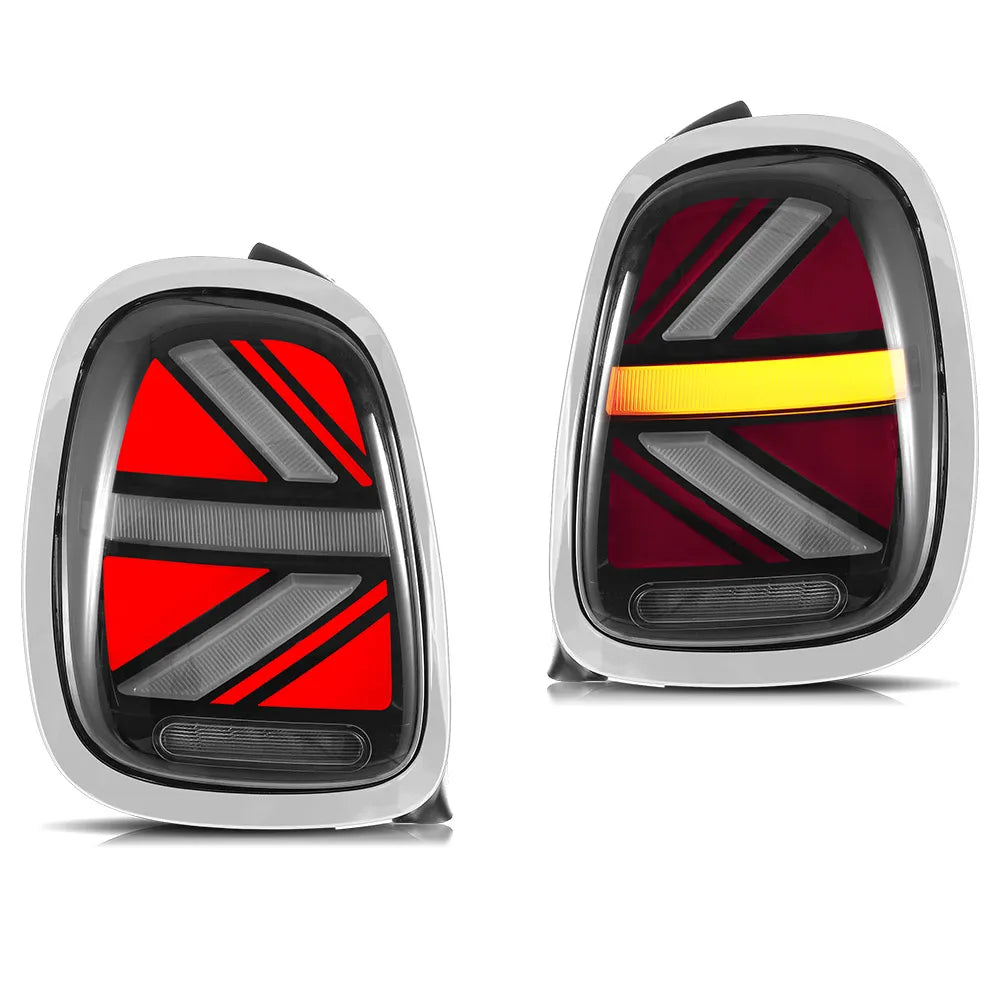 Vland 14-19 Mini Cooper F55 F56 F57 LED Tail Lights with Sequential Turn Signal Rear Lamp Assembly Upgrade sayaragear