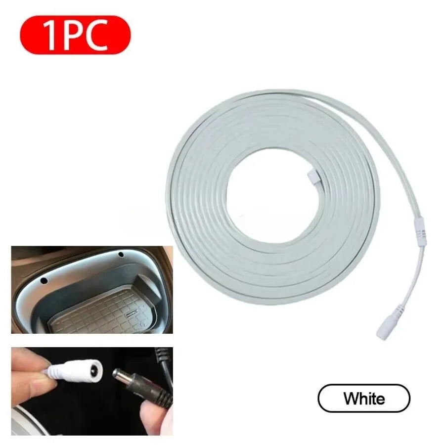 Flexible LED Ambient Light Strip 5m DC12V for Tesla Model Y 3 S After Trunk Frunk Silicone Interior Car Decorative Lamp DIY Lamp sayaragear