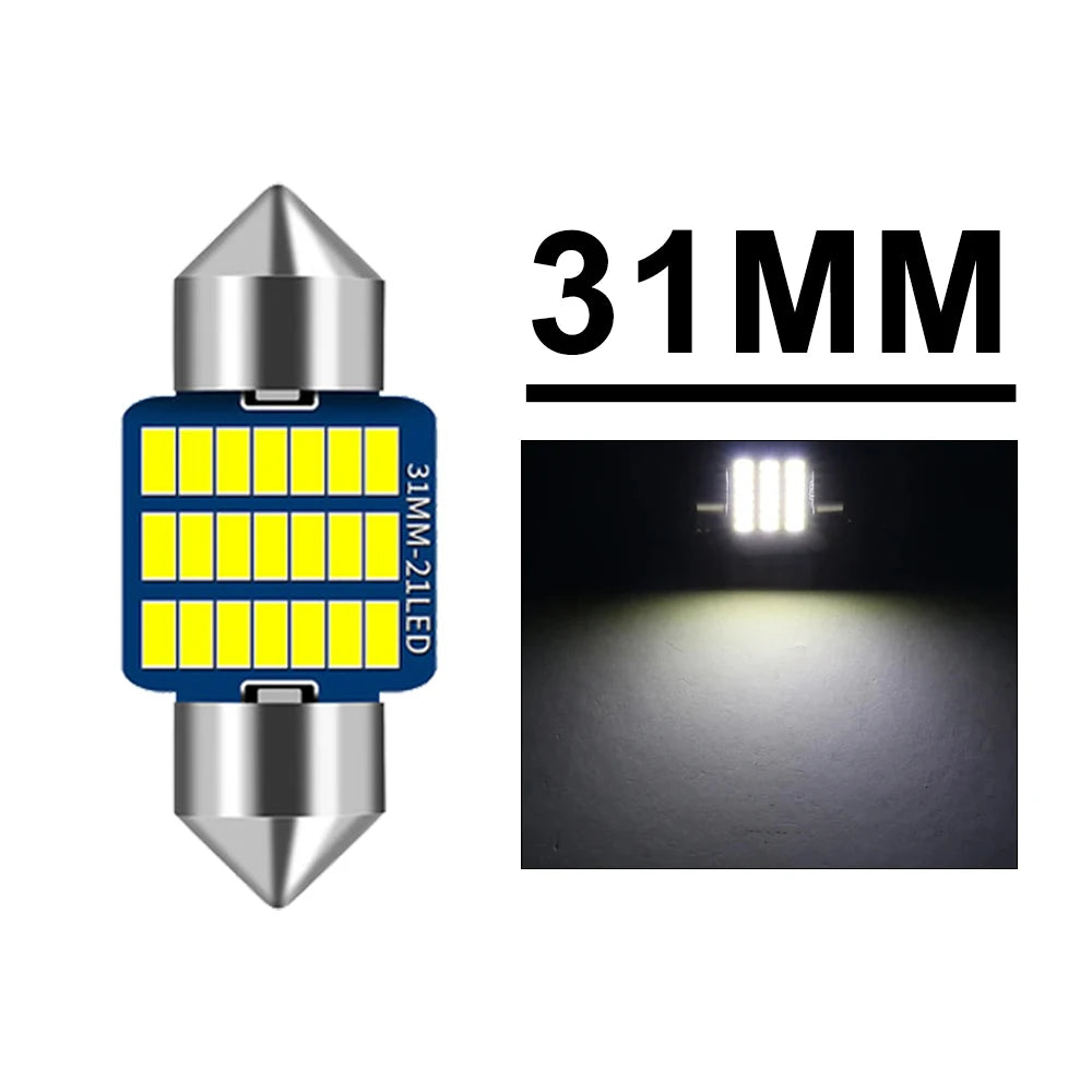 2/10/20PCS C5W LED Bulbs Canbus Festoon 31/36/39/41mm LED For Car Interior Dome Trunk License Plate Lights 12V 300LM 6500K White sayaragear