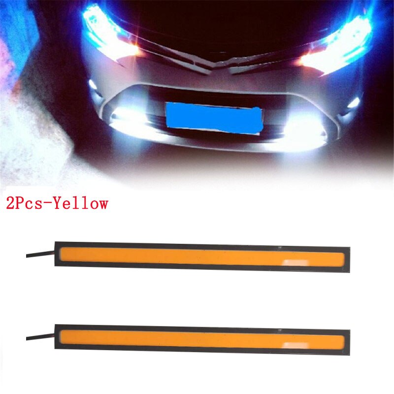 4/2Pcs 17CM Universal Car COB LED Strip Car Running Fog Lamp Driving Strip Light Waterproof 10-16V Flexible Led Strip Accessorie eprolo