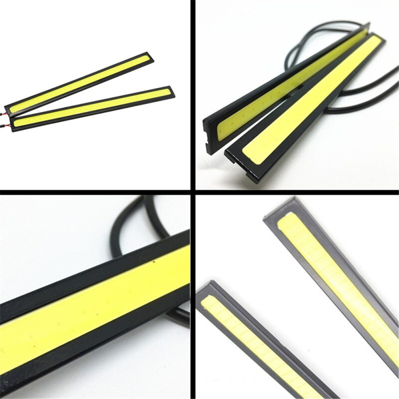 4/2Pcs 17CM Universal Car COB LED Strip Car Running Fog Lamp Driving Strip Light Waterproof 10-16V Flexible Led Strip Accessorie eprolo