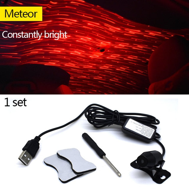 Light Projector Car Decoration Light USB LED Starry Sky Star DJ RGB Laser Projector Music Sound Remote Control Auto Car Styling eprolo