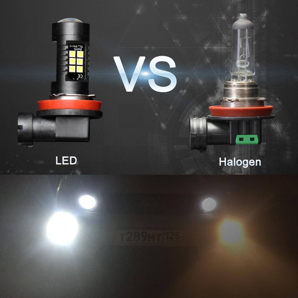 2Pcs H8 H11 Led HB4 9006 HB3 9005 Fog Lights Bulb 3030SMD 1200LM 6000K White Car Driving Running Lamp Auto Leds Light 12V 24V eprolo