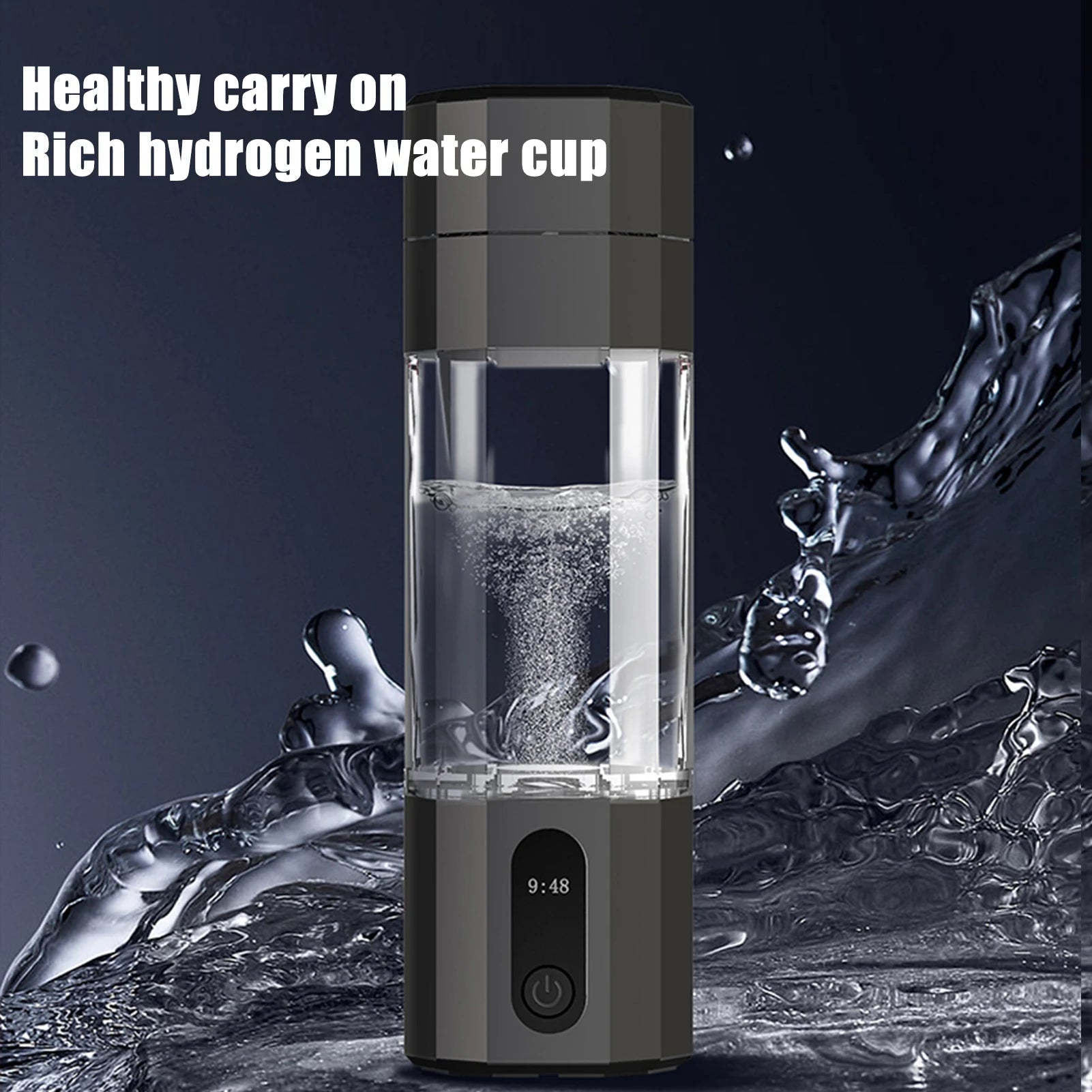 H60  6000PPB  Intelligent Hydrogen Rich Water Cup Portable Water Electrolysis Hydrogen Cup Leak-Proof Mug Healthy Drinking Cup eprolo