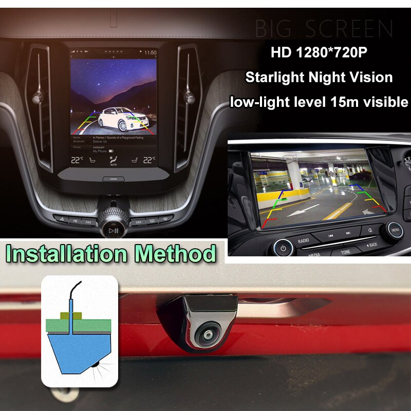 GreenYi 170 Degree Fish Eye Lens Starlight Night Vision Vehicle Rear / Front View Camera low-light level 15m visible Car Camera eprolo