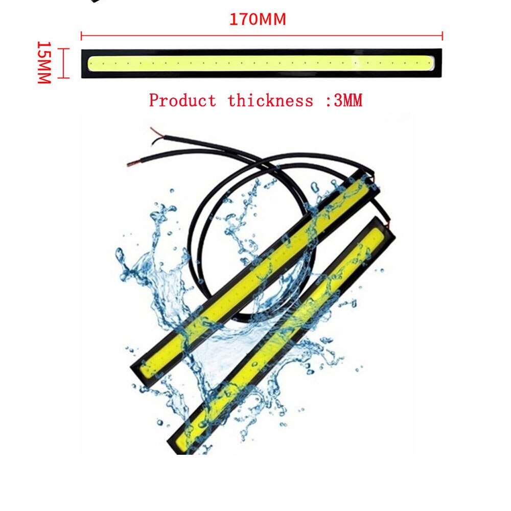 4/2Pcs 17CM Universal Car COB LED Strip Car Running Fog Lamp Driving Strip Light Waterproof 10-16V Flexible Led Strip Accessorie eprolo