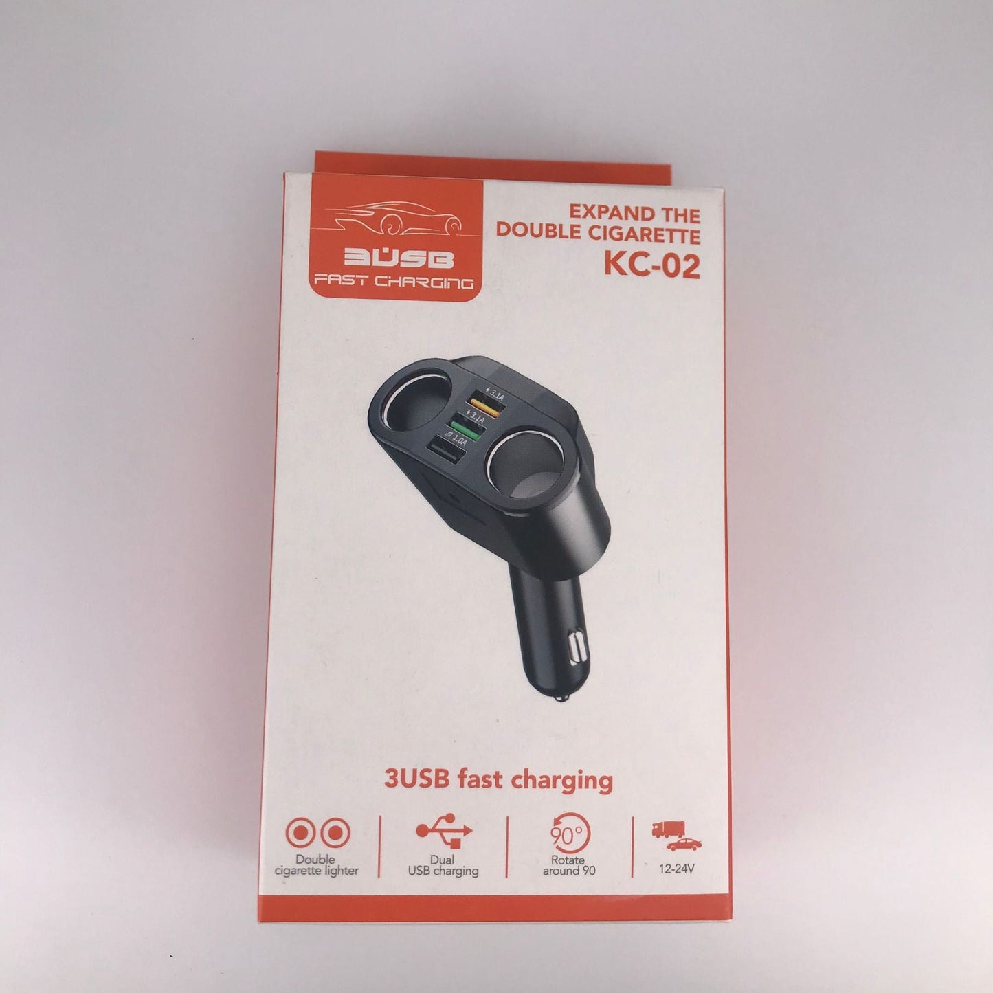 KC-01 car charger with one to two USB ports intelligent digital display QC3.0 fast charging multifunctional car cigarette lighter eprolo