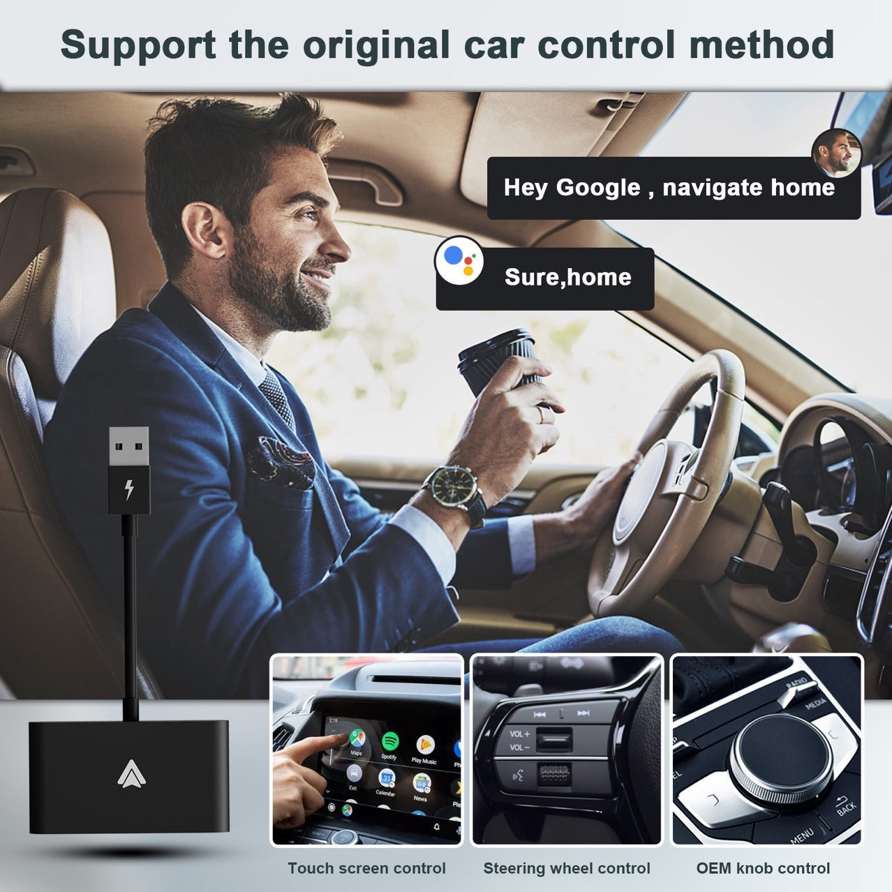 Suitable for Apple CarPlay original car wired to wireless Android Auto box Android car adapter eprolo