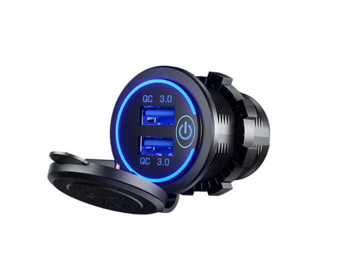 36W QC 3.0 Touch Switch Waterproof Universal Motorcycle Car Truck Boat Dual USB Charger Socket For Phone Tablet Camera GPS DVR eprolo