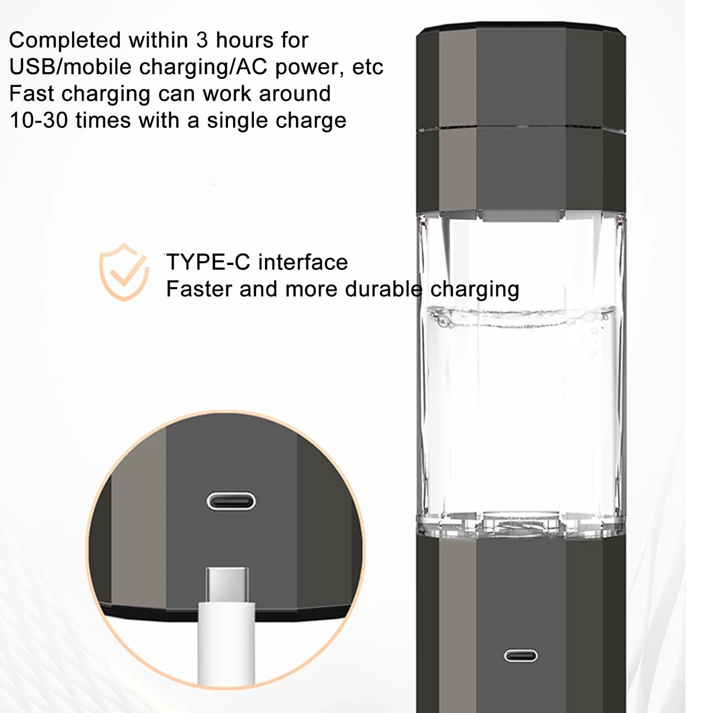 H60  6000PPB  Intelligent Hydrogen Rich Water Cup Portable Water Electrolysis Hydrogen Cup Leak-Proof Mug Healthy Drinking Cup eprolo
