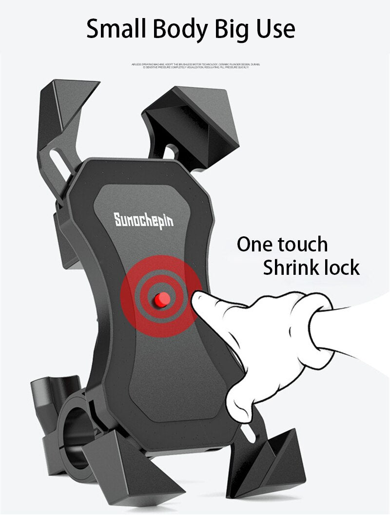 Motorcycle Handlebar Bike Mobile Cell Phone Mount Holder Support Bicycle Phone Stand For 4-6.5 inches For Samsung Huawe Xiaomi eprolo