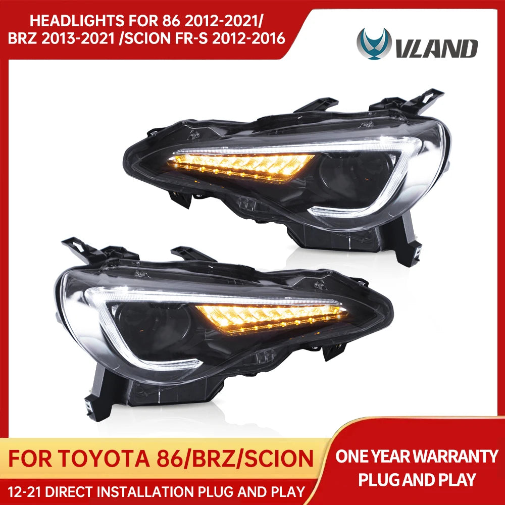 VLAND auto led light for car head lamp FOR TOYOTA 86 2012-UP/SUBUARU BRZ 2013-UP LED HEADLIGHTS h7 led h7 luces led 12v sayaragear