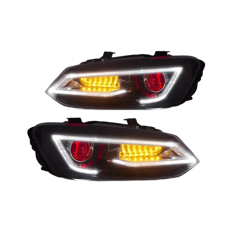 VLAND Car Styling for VW Polo Headlights 2011-2018 Vento LED Headlight New Polo Design DRL Head Lamp Bi Xenon Beam Accessories sayaragear