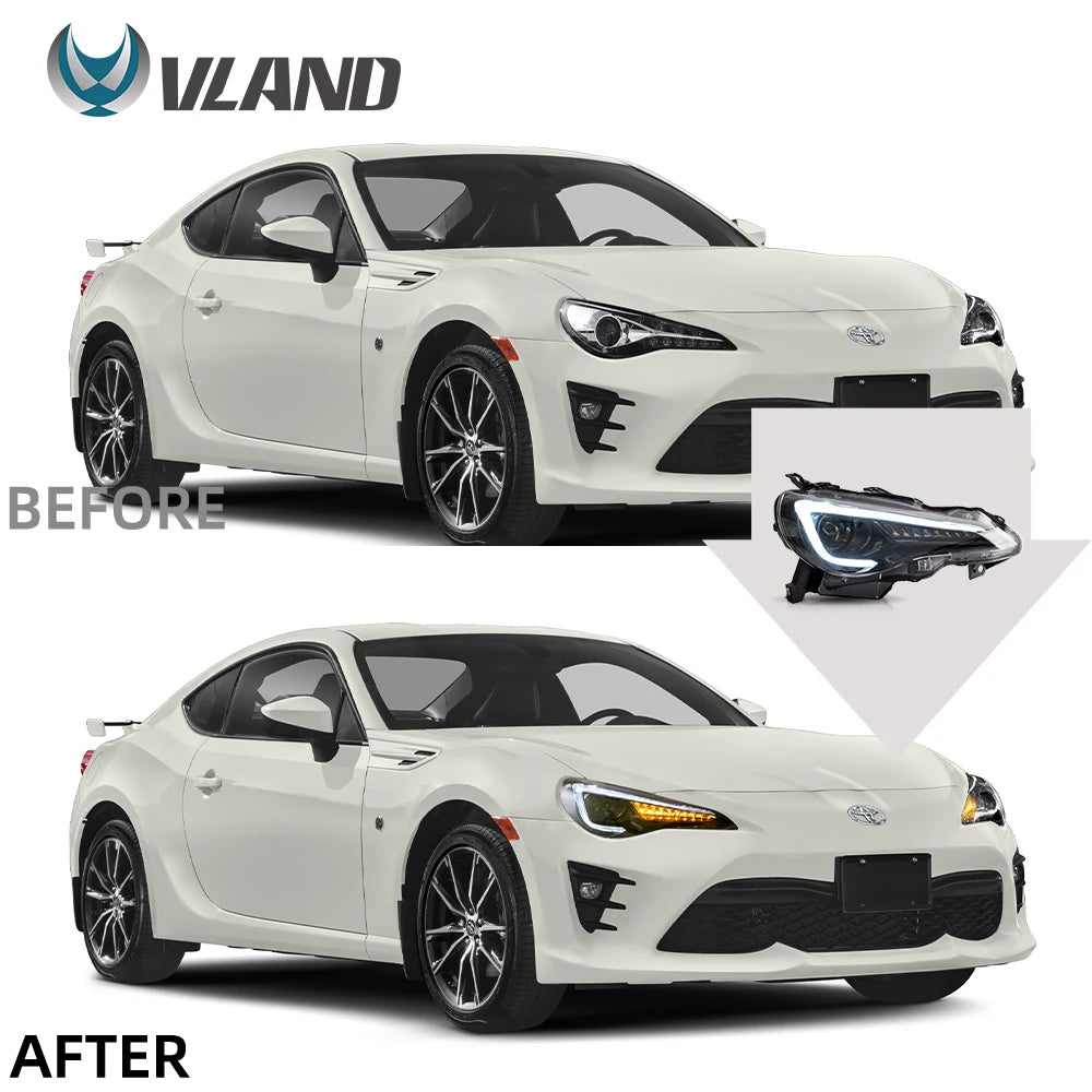 VLAND auto led light for car head lamp FOR TOYOTA 86 2012-UP/SUBUARU BRZ 2013-UP LED HEADLIGHTS h7 led h7 luces led 12v sayaragear