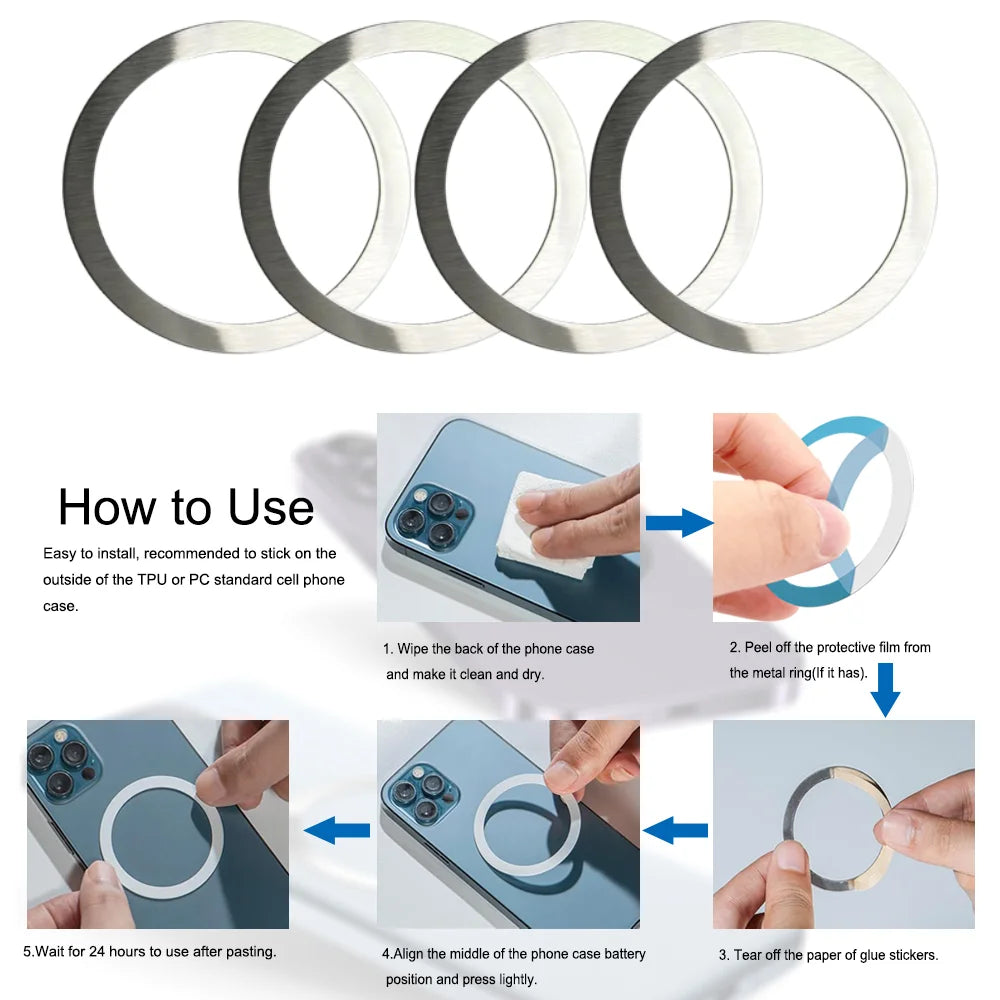 Alloy Magnetic Car Phone Holder Vacuum Suction Mount with 3 Rings 360 Rotation for Car Windshield Dashboard for iPhone Samsung sayaragear