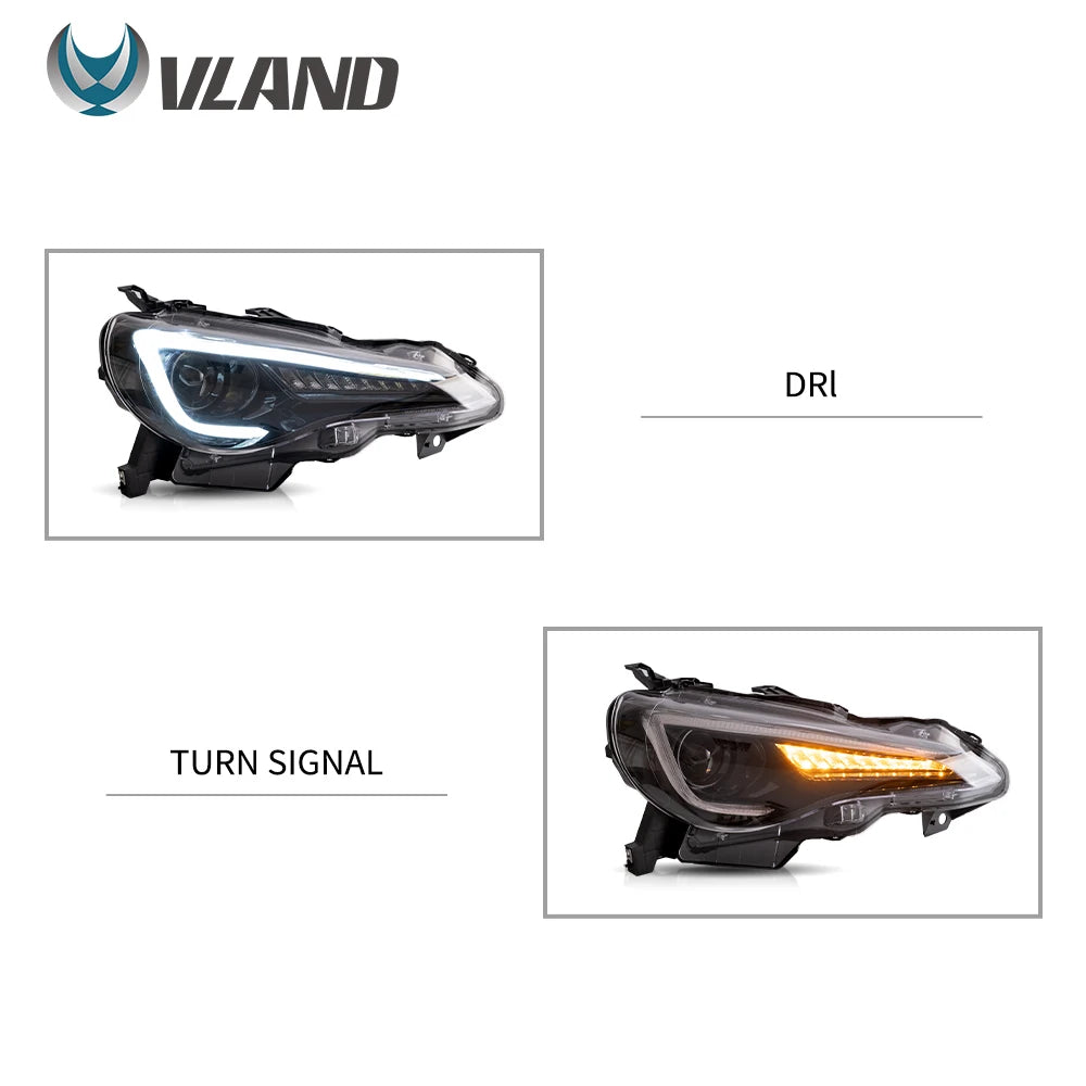 VLAND auto led light for car head lamp FOR TOYOTA 86 2012-UP/SUBUARU BRZ 2013-UP LED HEADLIGHTS h7 led h7 luces led 12v sayaragear