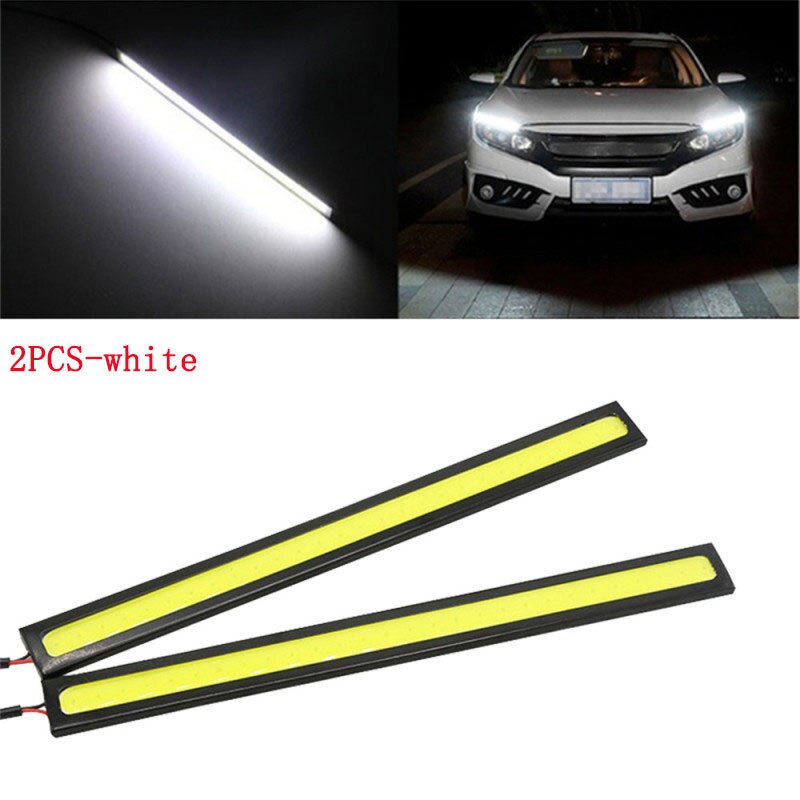 4/2Pcs 17CM Universal Car COB LED Strip Car Running Fog Lamp Driving Strip Light Waterproof 10-16V Flexible Led Strip Accessorie eprolo