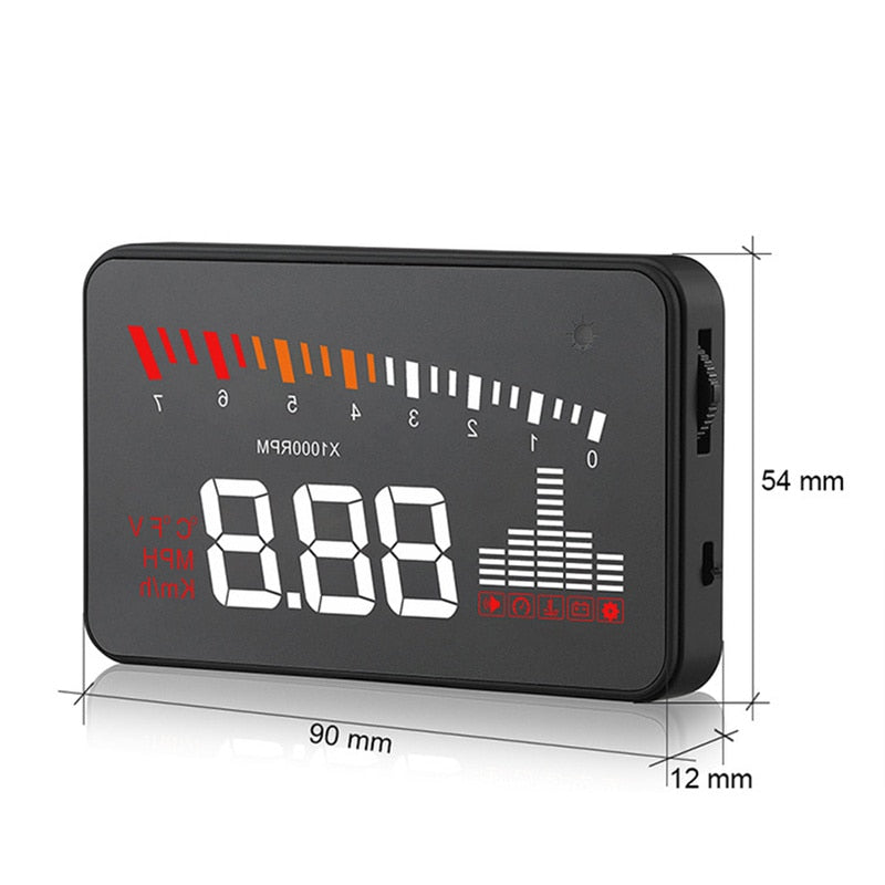 X5 Car HUD Head Up Display OBD II EOBD Automatic Matching Overspeed Warning System Projector Windshield Car Voltage Speed Alarm eprolo