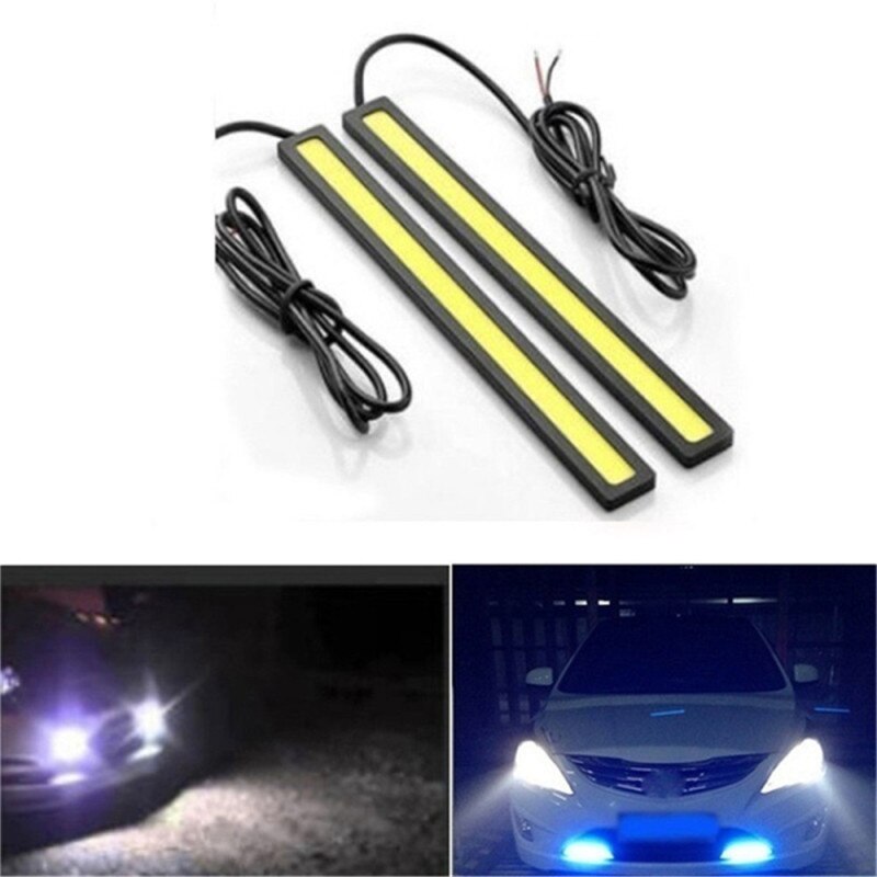 4/2Pcs 17CM Universal Car COB LED Strip Car Running Fog Lamp Driving Strip Light Waterproof 10-16V Flexible Led Strip Accessorie eprolo
