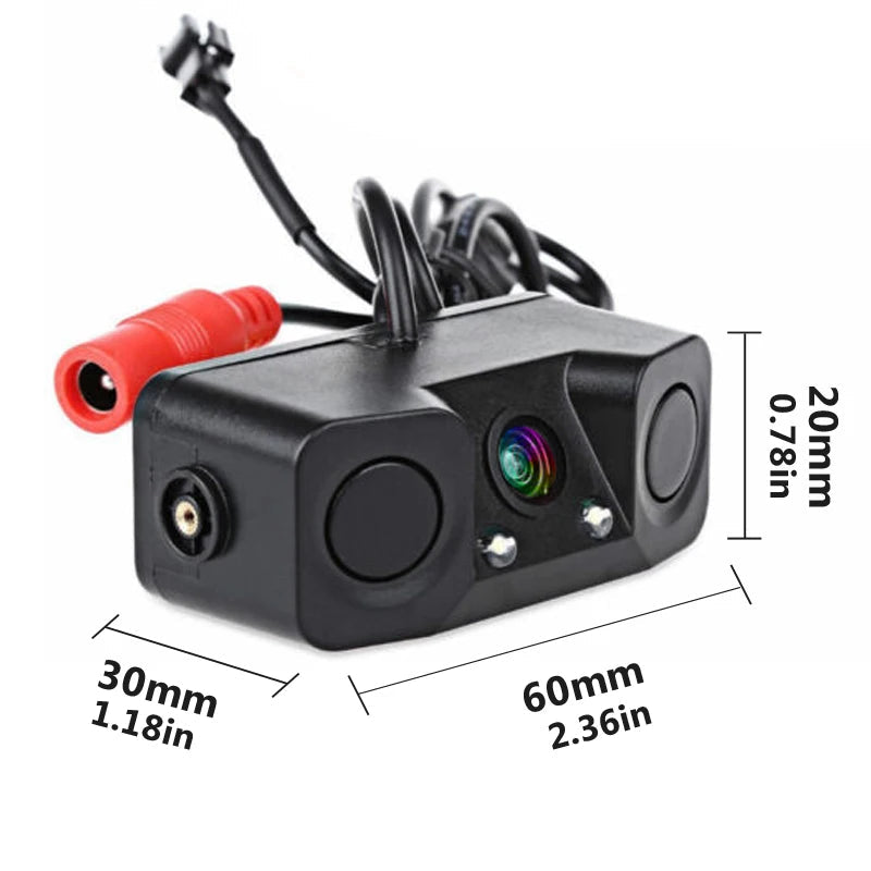 HD CCD Car Rear View Camera 3 in 1 Parking Radar Detector Sensor Night Vision LED sayaragear