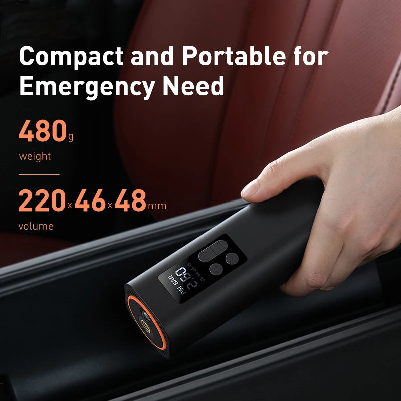 Baseus Mini Car Air Compressor 12V 150PSI Portable Car Tire Inflator Smart Digital Inflatable Pump For Car Bicycle Boat Air Pump sayaragear