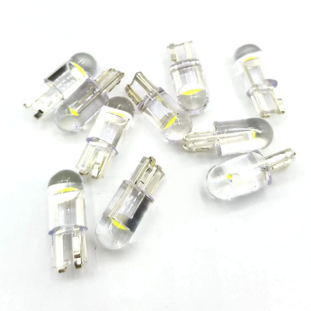 10x 2021 Newest W5W Led T10 Car Light COB Glass 6000K White Auto Automobiles License Plate Lamp Dome Read DRL Bulb Style 12V sayaragear
