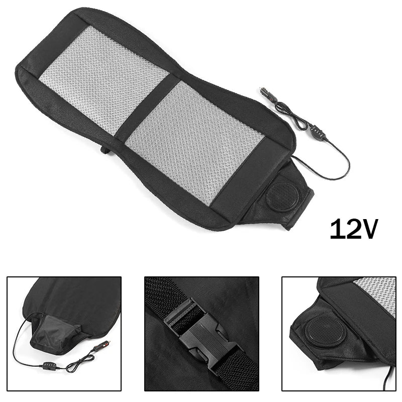 DC 12V 3D Spacer Car Summer Cool Air Seat Cushion With 8Fan Fast Blowing Ventilation Seat Cooling Pat Refrigerated Seat sayaragear