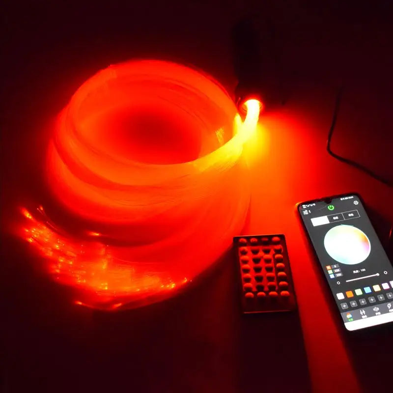 LED Fiber Optic Car Light DC12V 6W RGB Car Roof Star Lights RF Remote Control with PMMA Optical Fiber Cable For Ceiling Lighting sayaragear