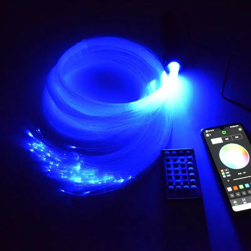 LED Fiber Optic Car Light DC12V 6W RGB Car Roof Star Lights RF Remote Control with PMMA Optical Fiber Cable For Ceiling Lighting sayaragear