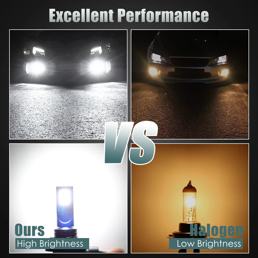 2Pcs H8 H11 LED Bulb H16 JP 9005 HB3 9006 HB4 Led Lamp Super Bright Car Fog Lights Day Driving Running Light 12V 6000K White sayaragear