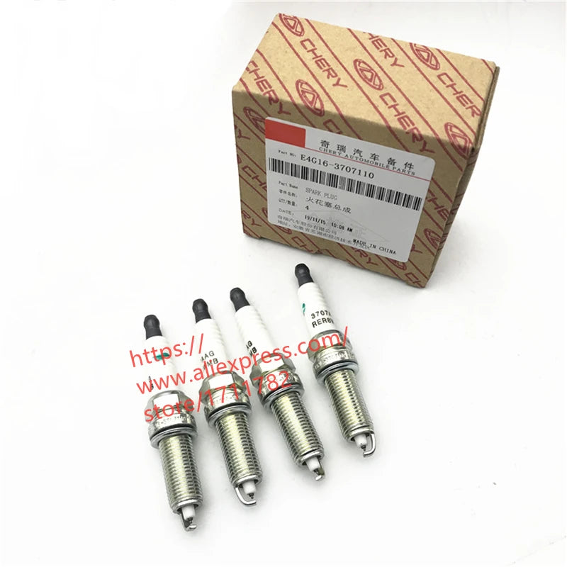 4PCS/SET Spark Plug For Chery Tiggo 3 A3 M11 J3 Arrizo 5/7 E4G16 DVVT Engine E4G16-3707110 sayaragear