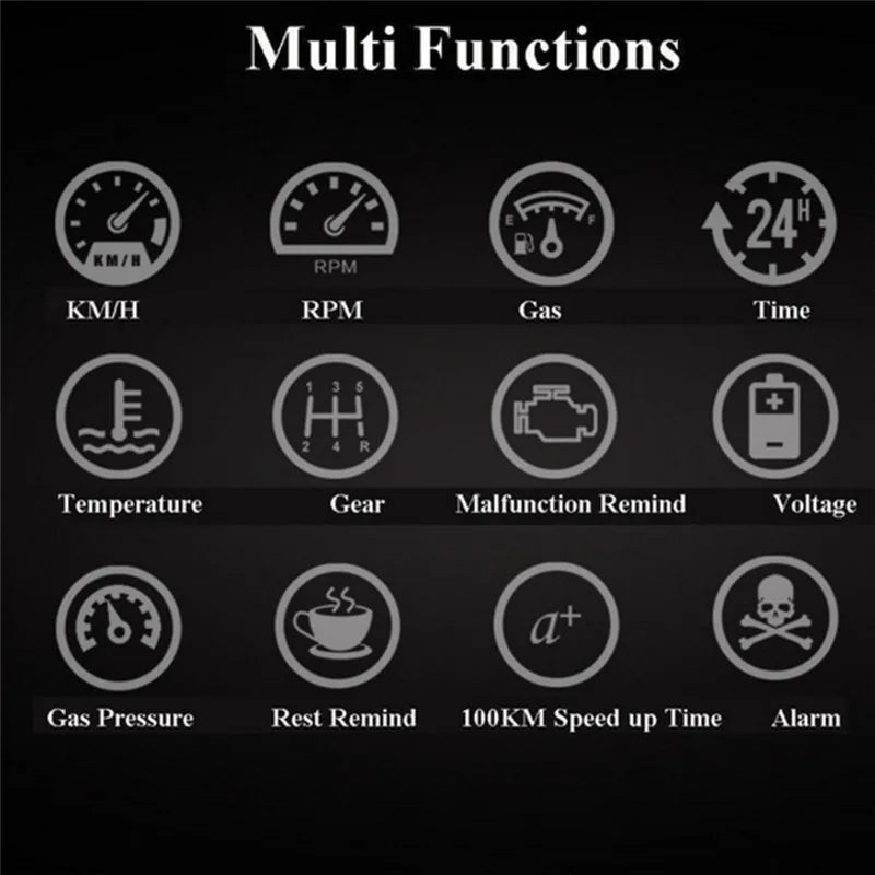 Digital HUD Speedometer Performance LCD Display HUD Display Car General OBD2 Driving Computer Car Speed Reflective Car Display sayaragear
