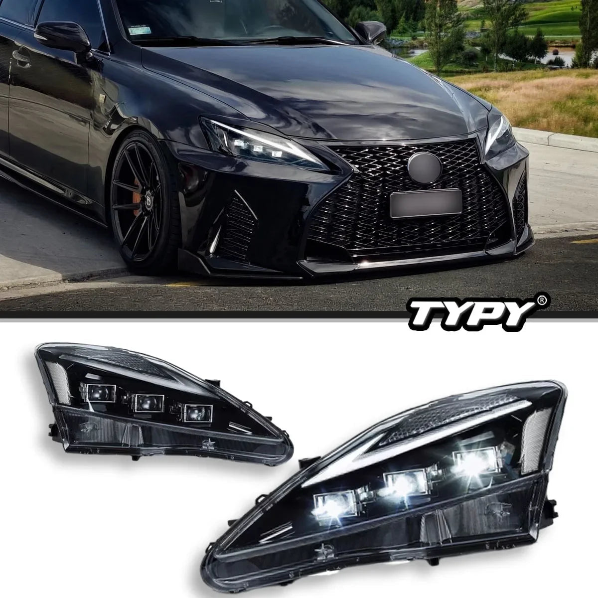 TYPY Car Lights for Lexus IS250 Headlight 2006-2012 LED Projetor Head Lamp Daytime Running Light Automotive Accessories sayaragear