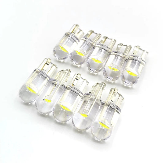 10x 2021 Newest W5W Led T10 Car Light COB Glass 6000K White Auto Automobiles License Plate Lamp Dome Read DRL Bulb Style 12V sayaragear