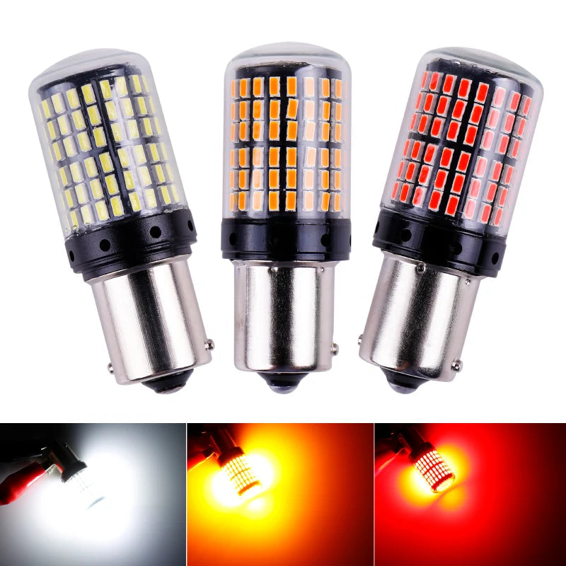 1x 3014 144smd CanBus S25 1156 BA15S P21W LED BAY15D BAU15S PY21W lamp T20 LED 7440 W21W W21/5W led Bulbs For Turn Signal Light eprolo