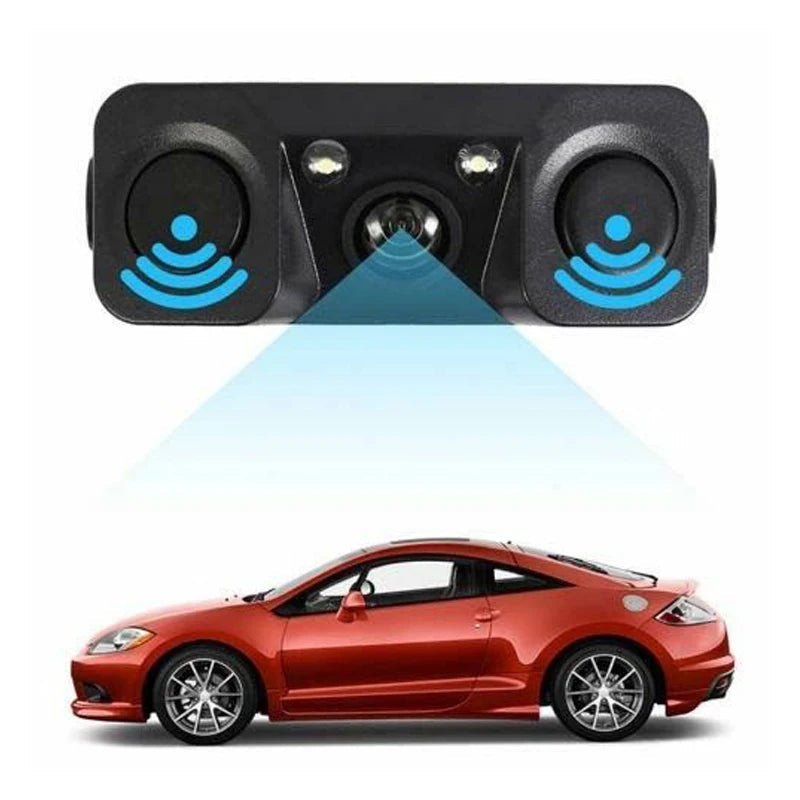HD CCD Car Rear View Camera 3 in 1 Parking Radar Detector Sensor Night Vision LED sayaragear