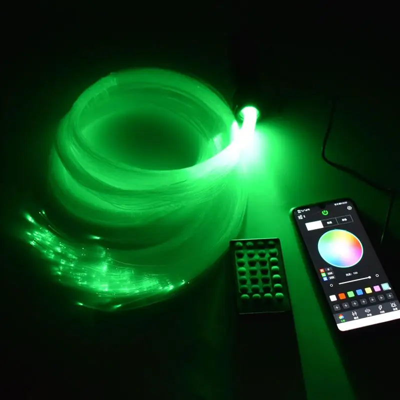 LED Fiber Optic Car Light DC12V 6W RGB Car Roof Star Lights RF Remote Control with PMMA Optical Fiber Cable For Ceiling Lighting sayaragear