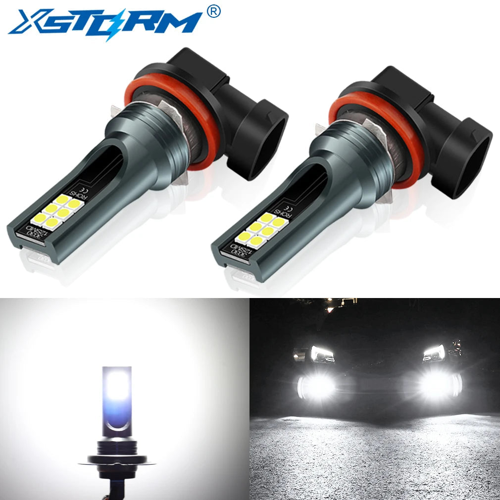 2Pcs H8 H11 LED Bulb H16 JP 9005 HB3 9006 HB4 Led Lamp Super Bright Car Fog Lights Day Driving Running Light 12V 6000K White sayaragear