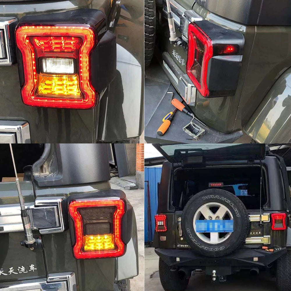 for Jeep Wrangler JK 2007-2018 LED Tail Light Taillight Assembly Rear Lamps Brake Reverse Light Daytime Running Lights sayaragear