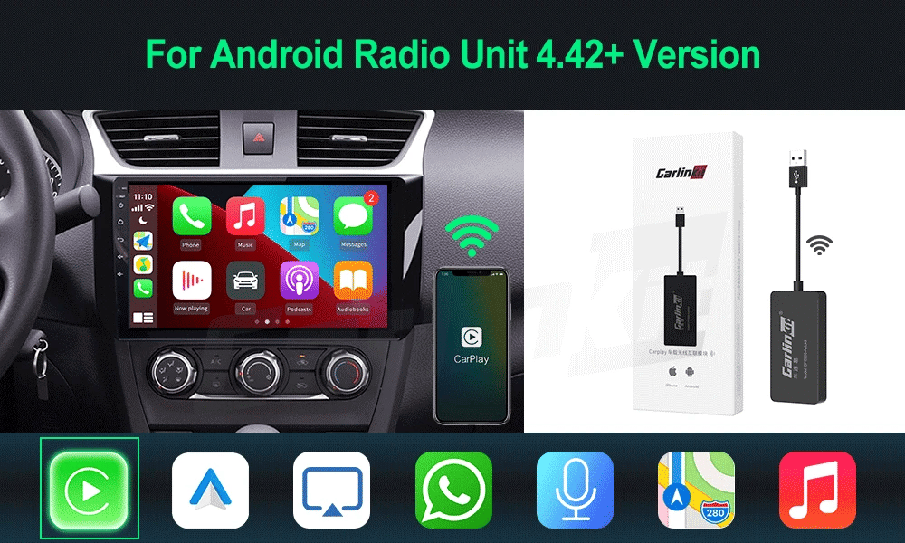 Carlinkit Wireless CarPlay Activator & Android Auto Wired USB Dongle AI Box for Android Radio Unit Bluetooth Charger Mirrorlink sayaragear