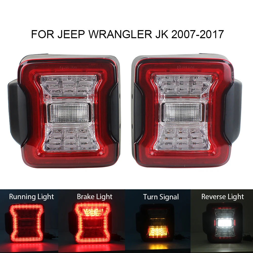 for Jeep Wrangler JK 2007-2018 LED Tail Light Taillight Assembly Rear Lamps Brake Reverse Light Daytime Running Lights sayaragear