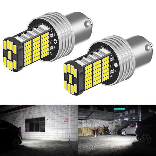 2PCS 1156 BA15S P21W S25 7506 LED Bulbs High Power 45pcs 4014SMD Super Bright 1200LM Replace For Car Reversing Light White sayaragear