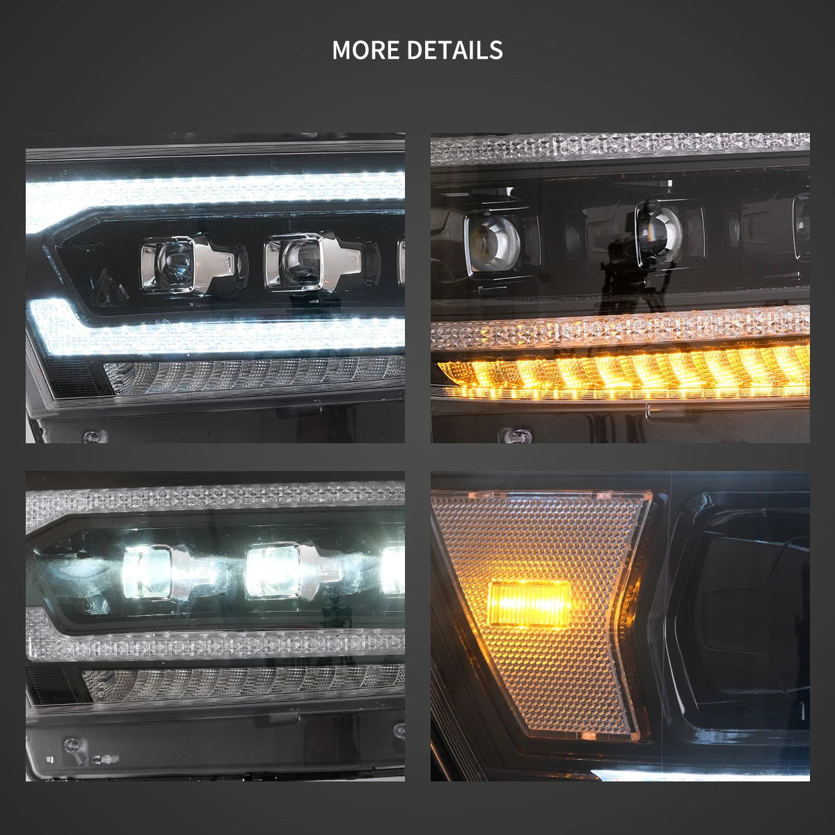 Vland 19-24 Ram 1500 5th Gen (DT) LED Matrix Projector HeadLights Black Assembly sayaragear