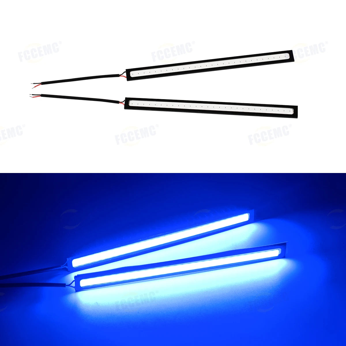 2pcs Ultra Thin Bright LED Car COB Daytime Running Lights Waterproof Night Lighting Decorative Ambient Lamp Bar 12V Universal sayaragear