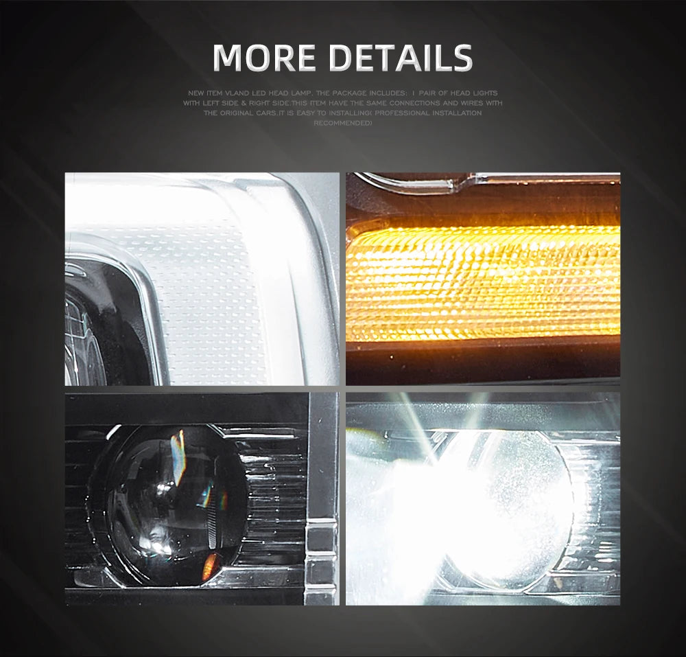 VLAND Headlamp Car Headlights Assembly FOR FORD F150 2021 LED Head Light With Moving Turn Signal Dual Beam Lens Plug-and-play sayaragear