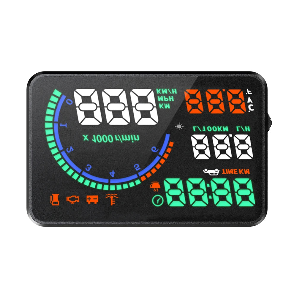 KWHUD HUD Head Up Display Car OBD2 Digital Speedometer RPM Tacho Volt Water Temp Meter Windshield Speed Projector Car Electronic sayaragear